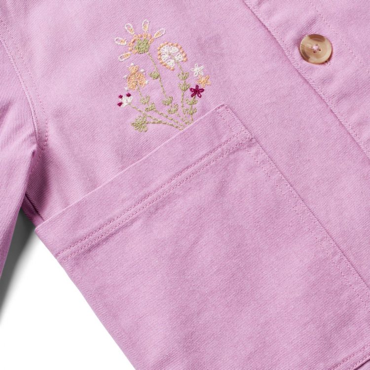 Pink overshirt in organic cotton - Wheat