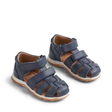 Practical boys sandals in navy blue - Wheat