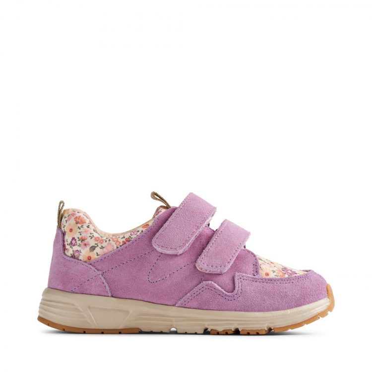 Ceriņkrāsas meiteņu botas ar ziediem - Wheat