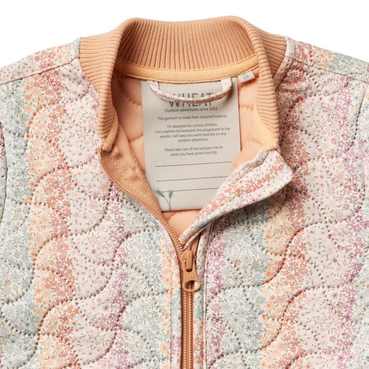 Thermo Jacket with rainbow flowers - Wheat
