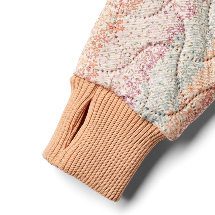 Thermo Jacket with rainbow flowers - Wheat