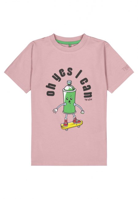 Pink T-shirt with "Oh Yes I Can" text - The New