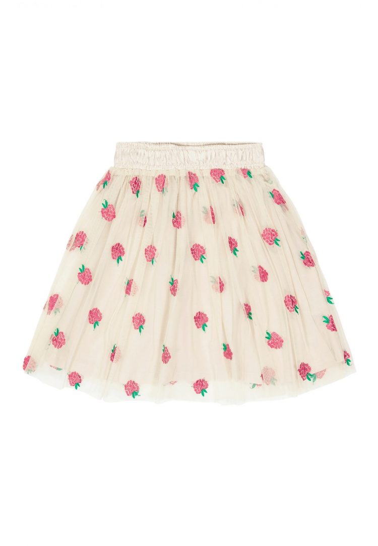 Soft mesh skirt with raspberries - The New