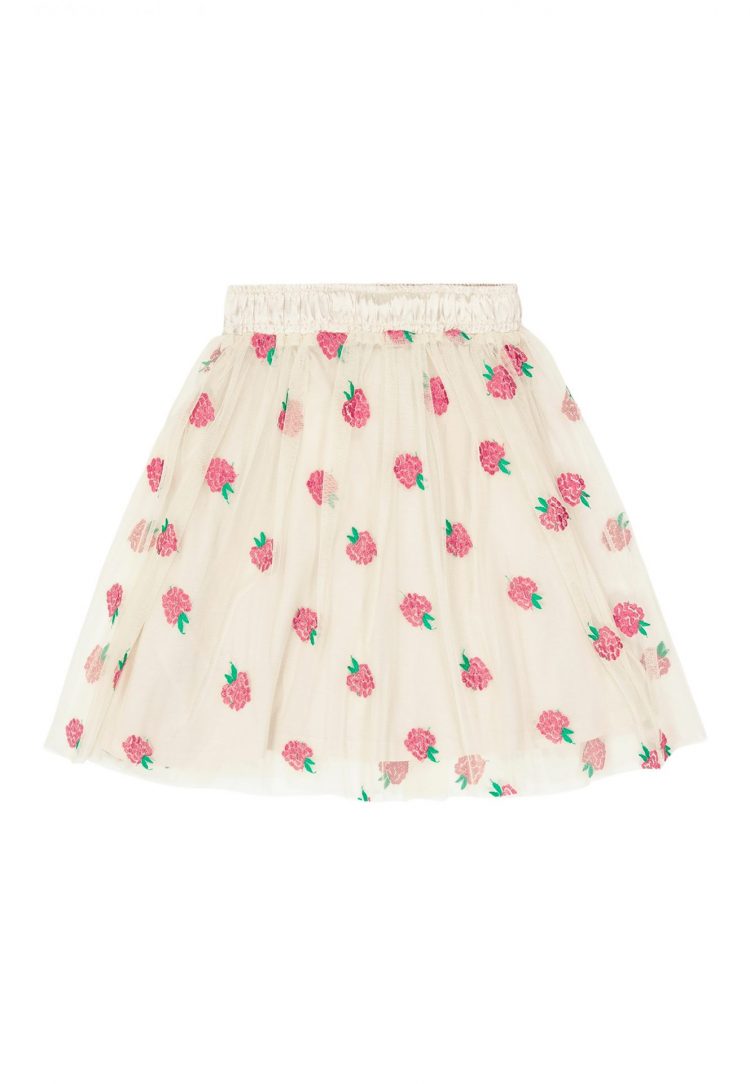 Soft mesh skirt with raspberries - The New