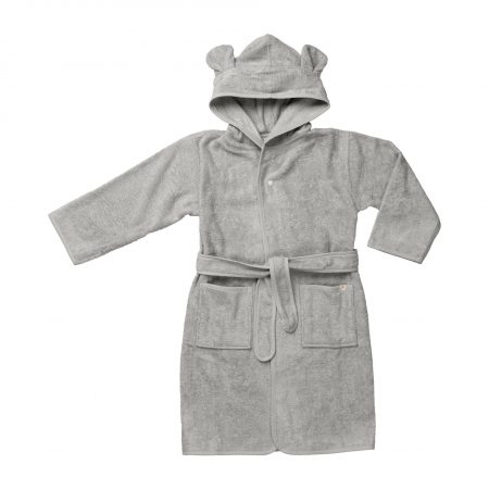 Grey kids bear bathrobe - Fabelab