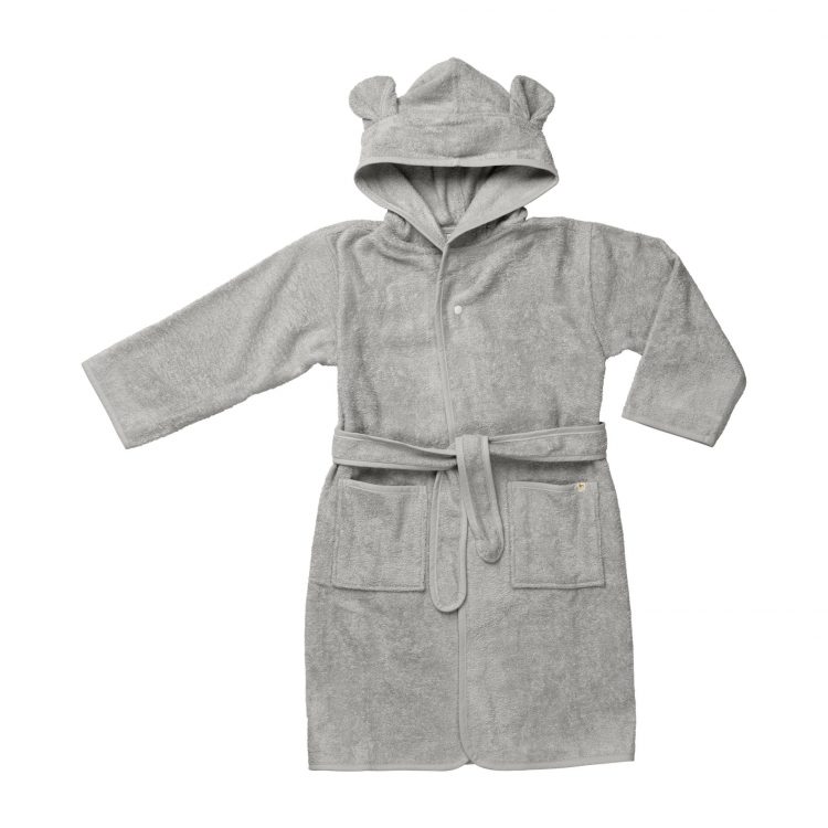 Grey kids bear bathrobe - Fabelab