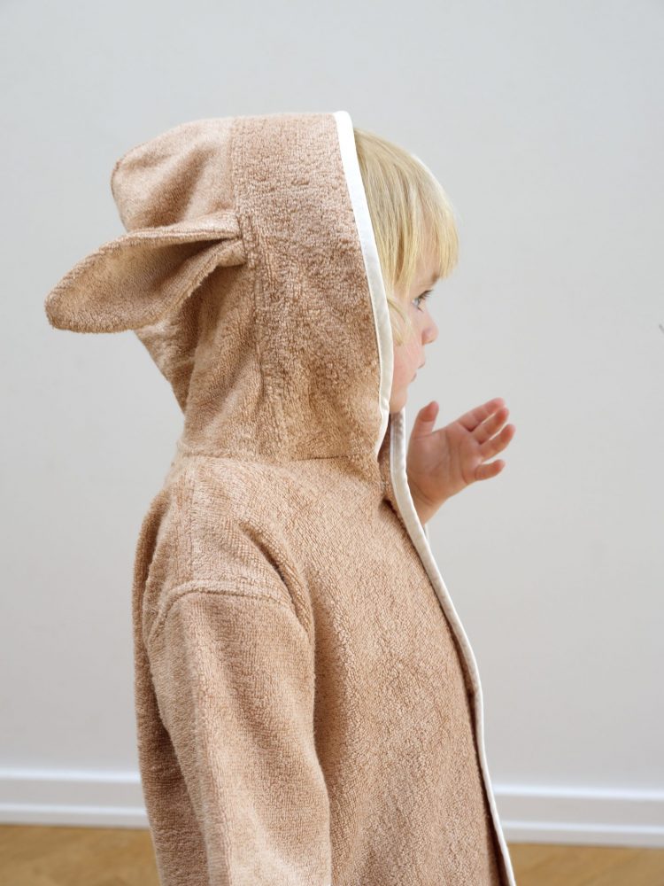 Old rose bunny poncho-robe - Fabelab