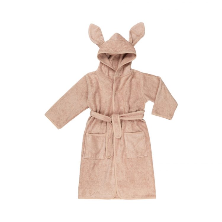 Old rose girls bunny bathrobe - Fabelab