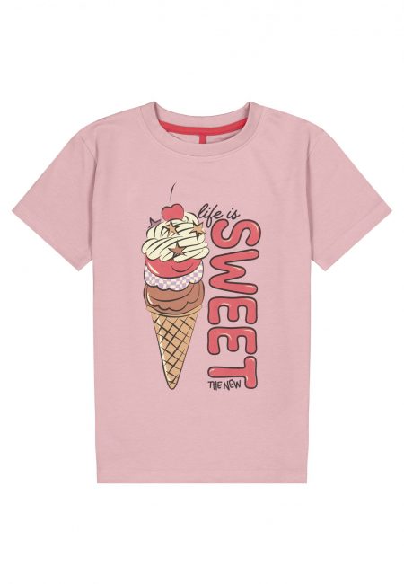 Candyfloss pink T-shirt with ice-cream - The New