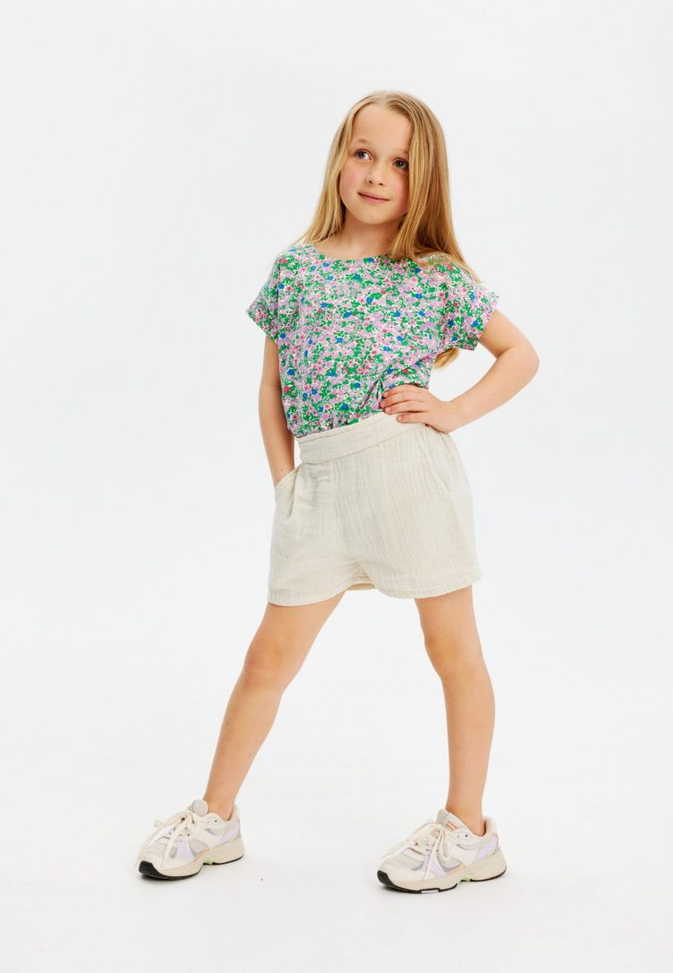 Girls white casual muslin shorts - The New