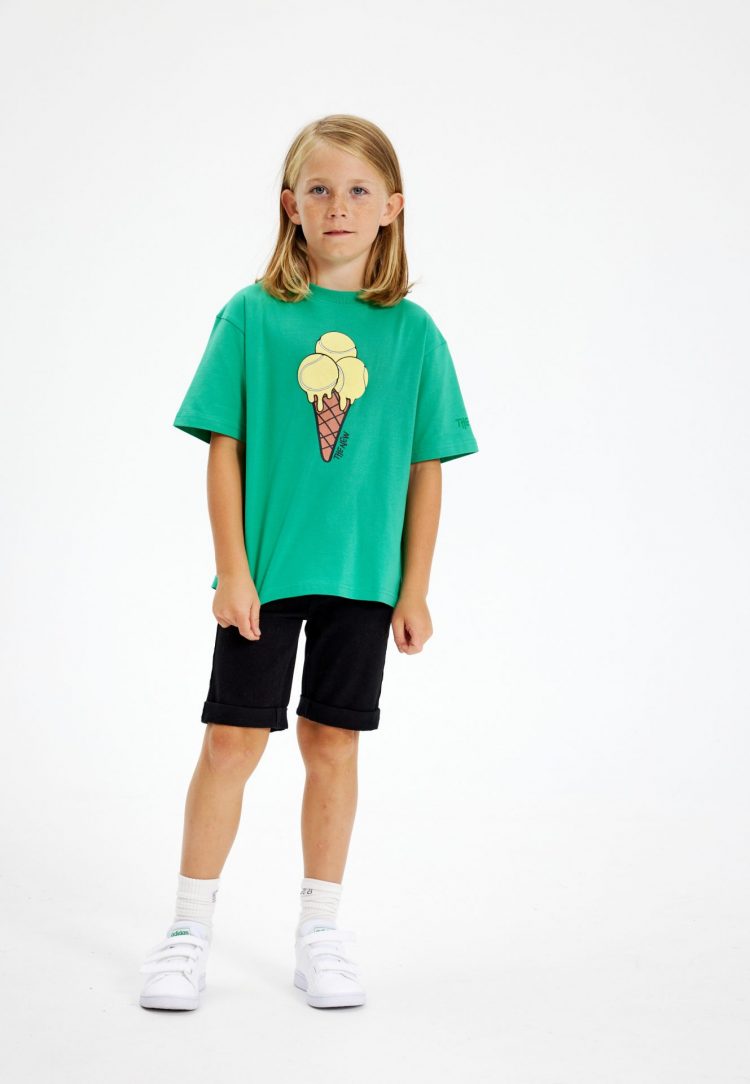 Kids` oversized T-shirt in green - The New