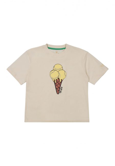 Balts lielizmēra saldējuma T-krekls - The New