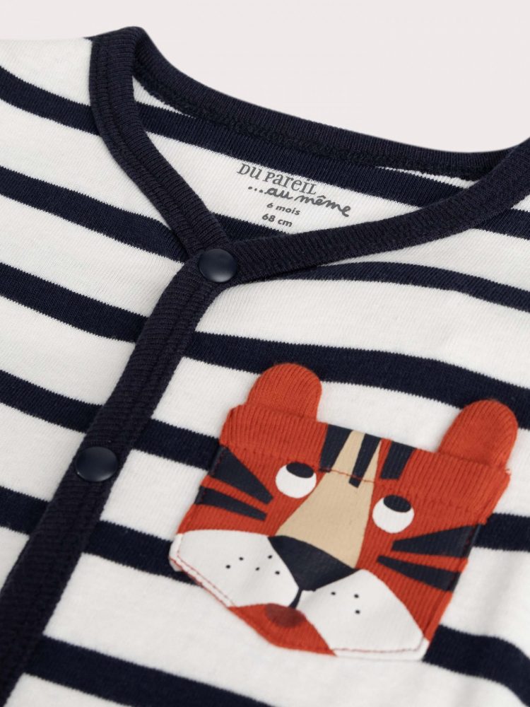 Baby boy romper with stripes - Du pareil Au Meme