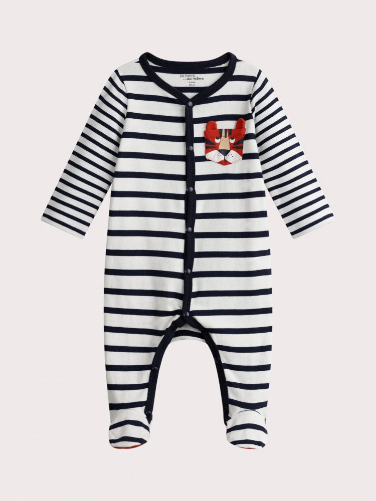 Baby boy romper with stripes - Du pareil Au Meme