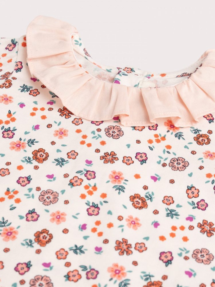 Baby girls` long sleeve floral bralette - Du pareil Au Meme