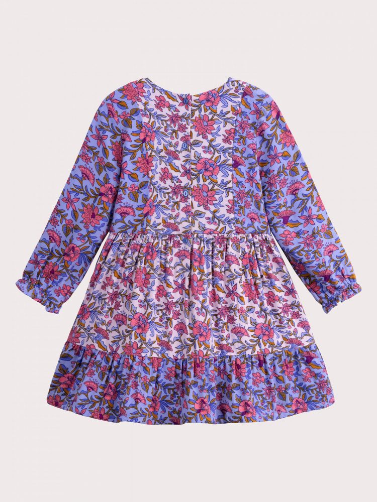 Blue and pink floral dress - Du pareil Au Meme