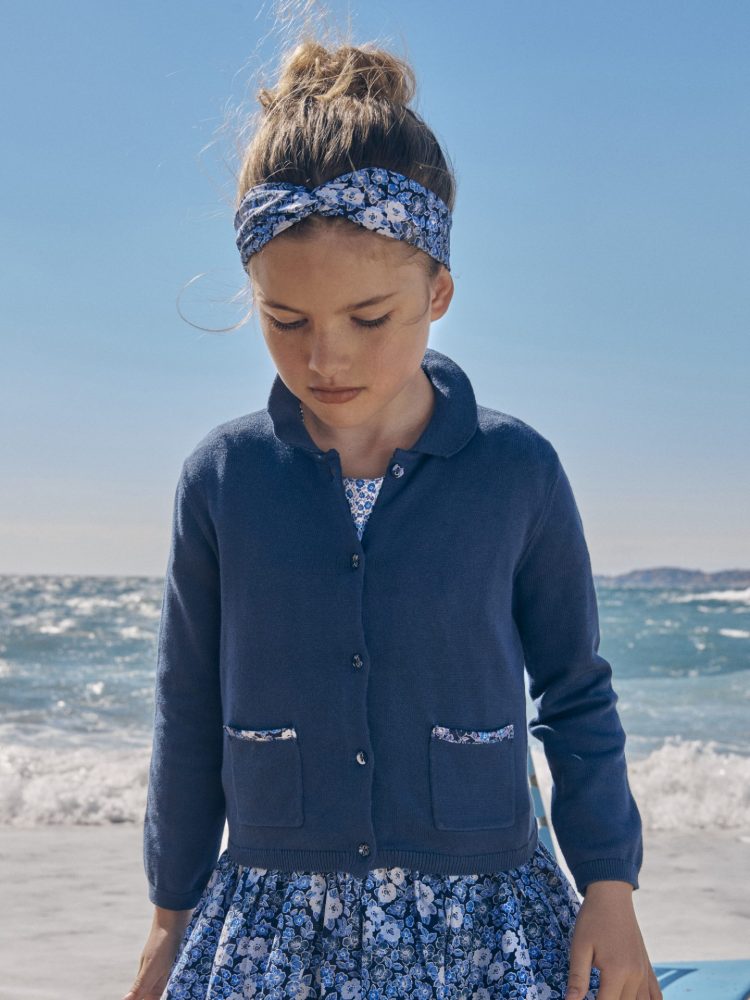 Blue Girls Floral Cardigan - Sergent Major