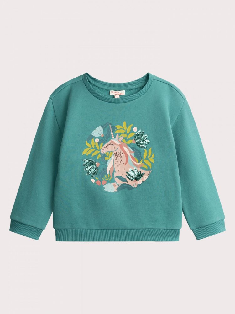 Blue Green Unicorn Sweatshirt - Du pareil Au Meme