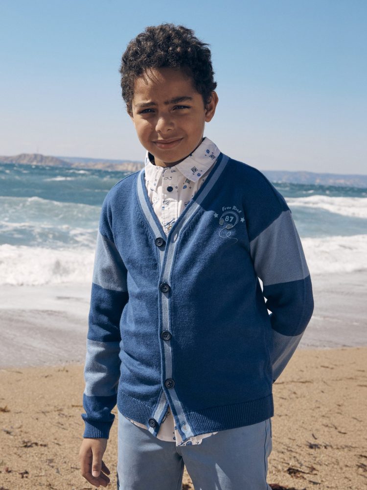 Boys Cashmere Cardigan in blue - Sergent Major