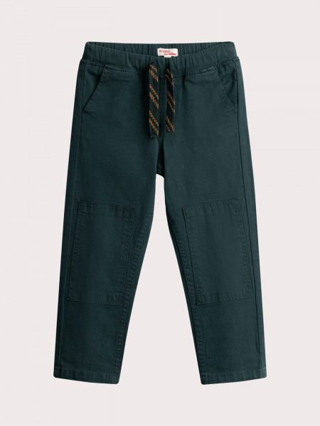 Boys green trousers with double knee patches - Du pareil Au Meme