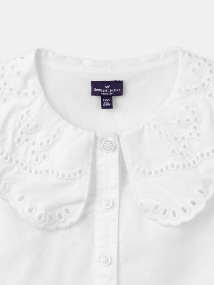 Elegant White Cotton Blouse - Sergent Major