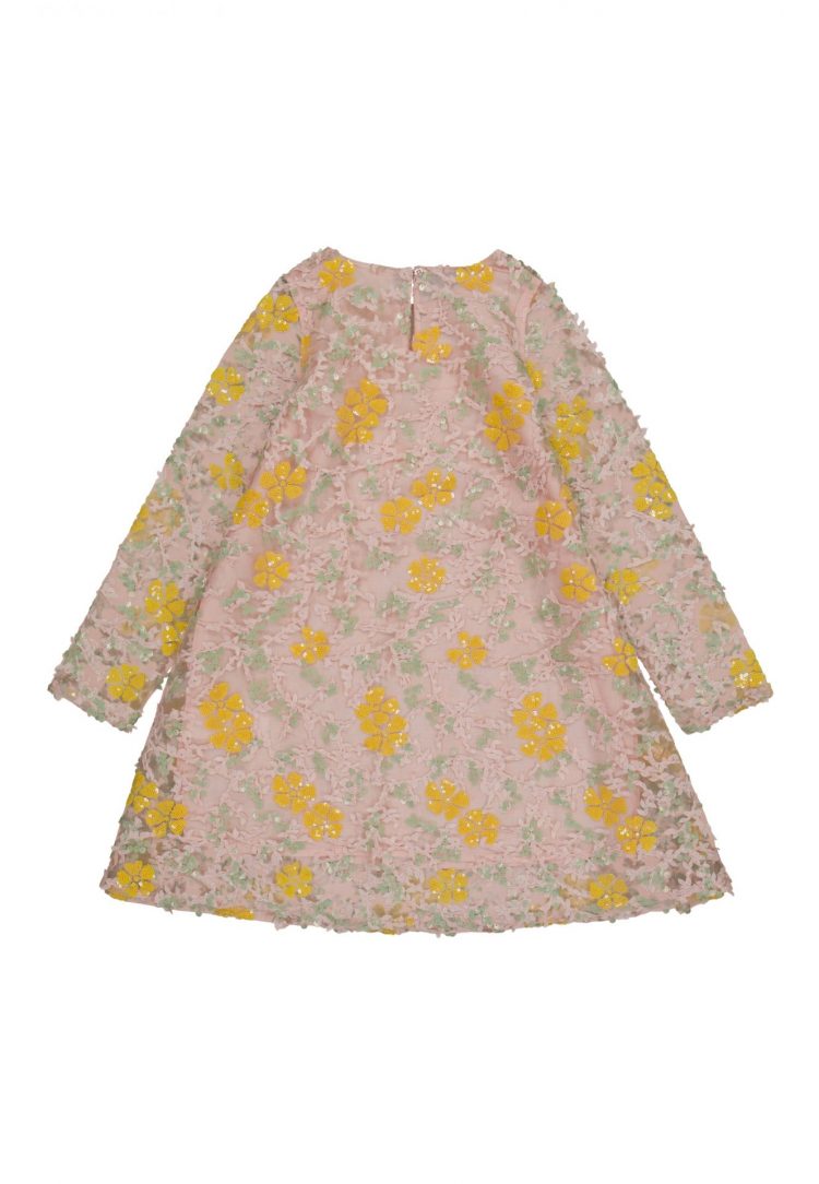 Girls` Festive Floral Sequin Dress - The New