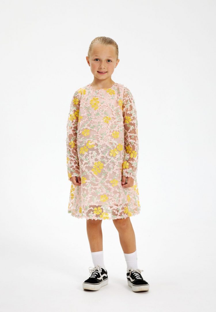 Girls` Festive Floral Sequin Dress - The New