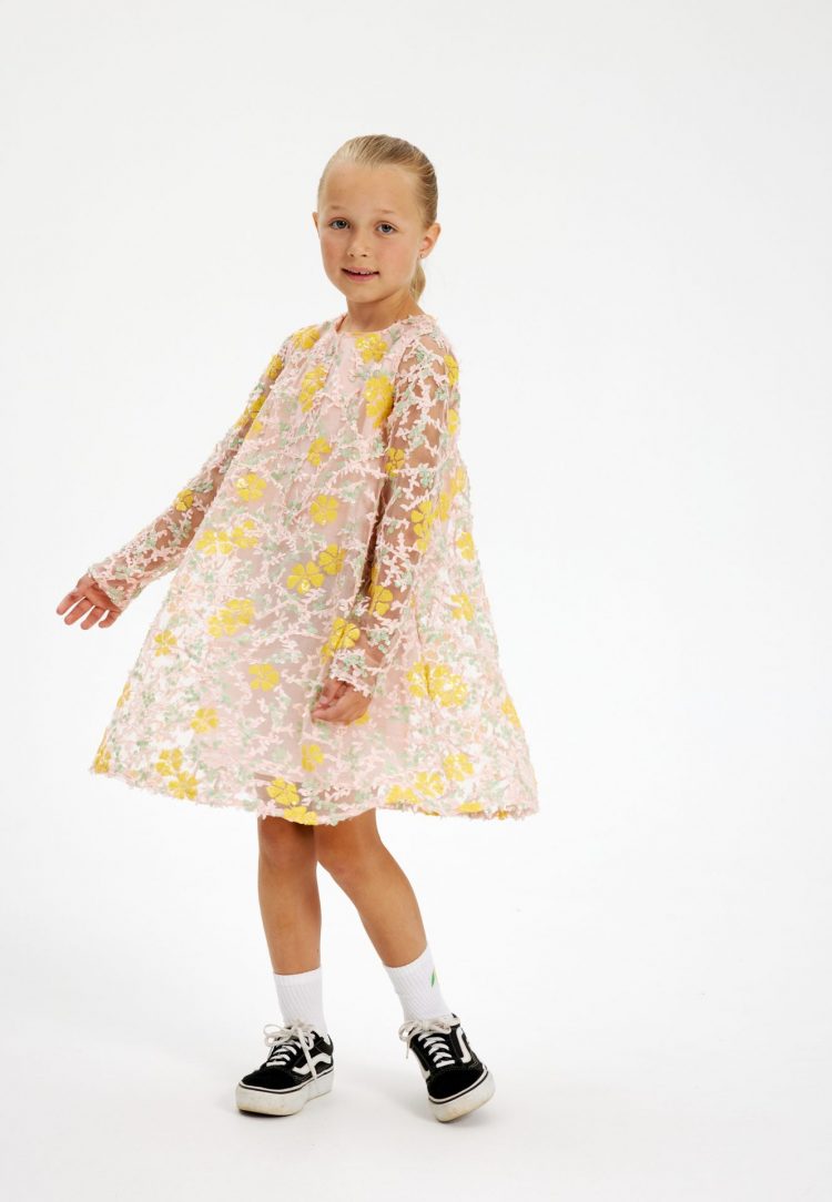 Girls` Festive Floral Sequin Dress - The New