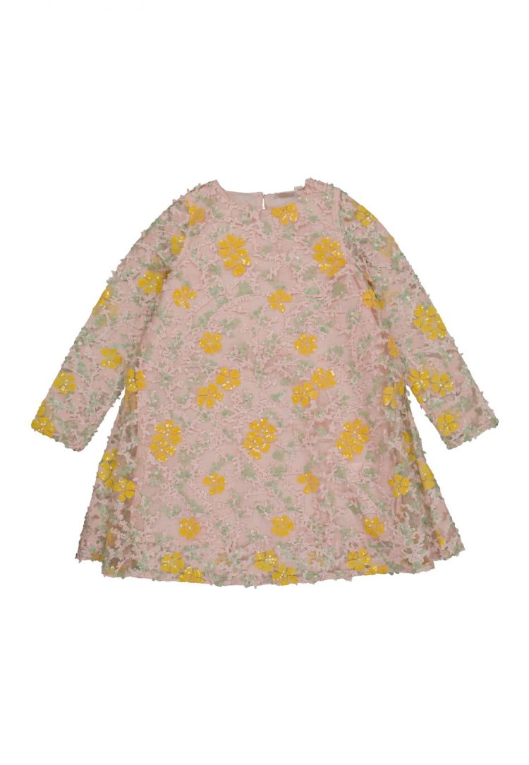 Girls` Festive Floral Sequin Dress - The New