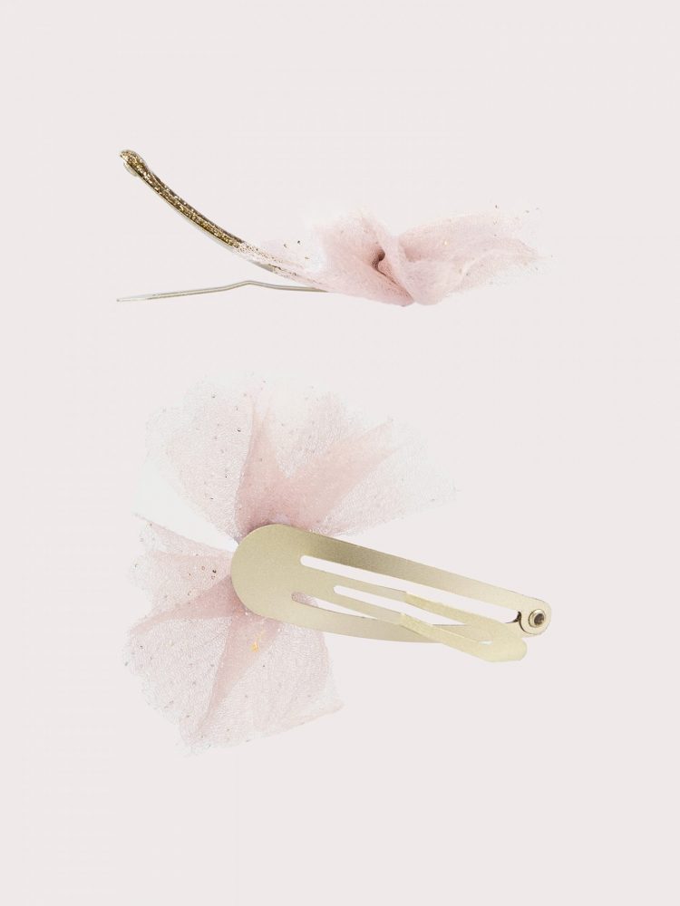 Girls' Pink Tulle Elastic & Hair Clips Pack - Du pareil Au Meme