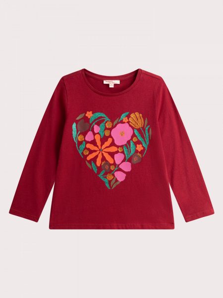 Girl's Red Floral Heart T-Shirt - Du pareil Au Meme