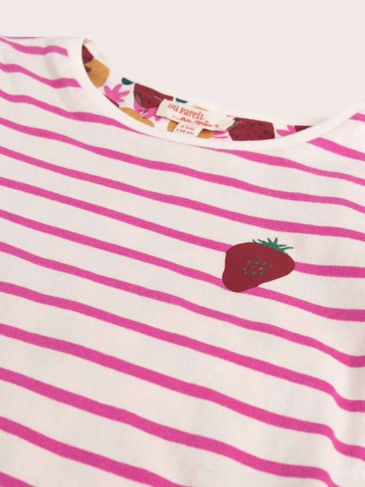 Girls` reversible strawberry tee - Du pareil Au Meme