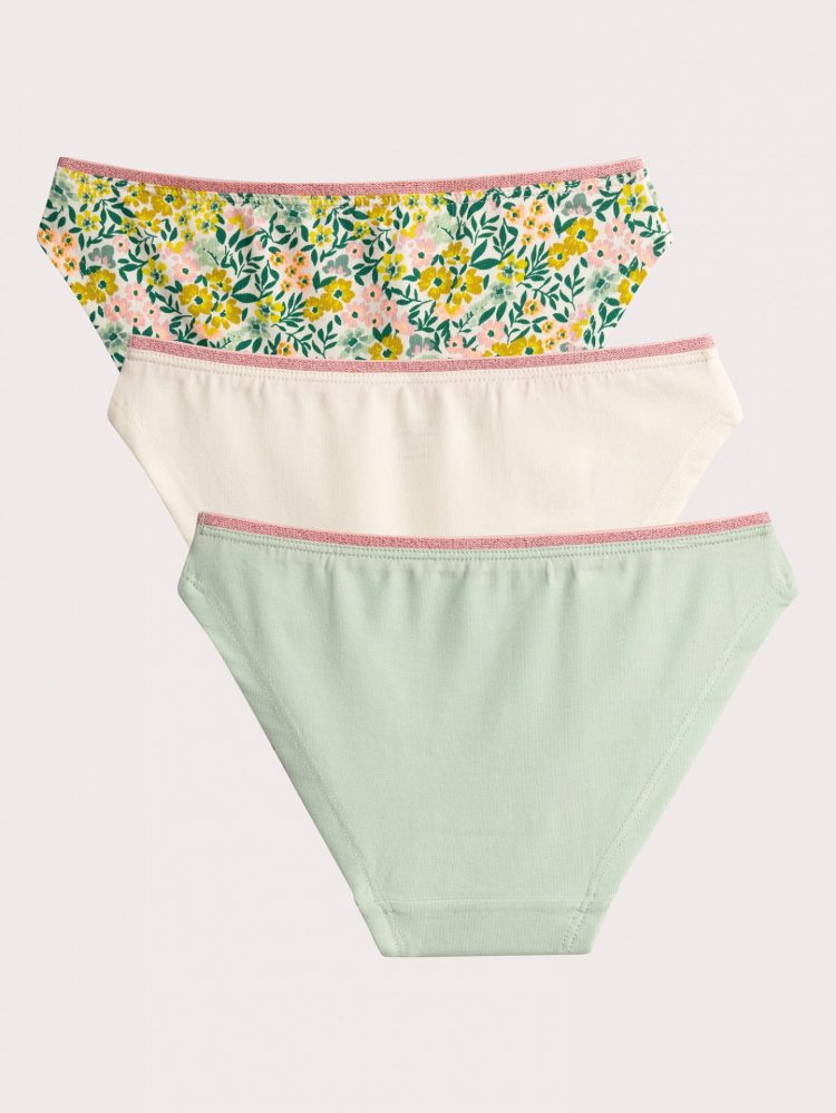 Pack of 3 mint-white panties for girls - Du pareil Au Meme