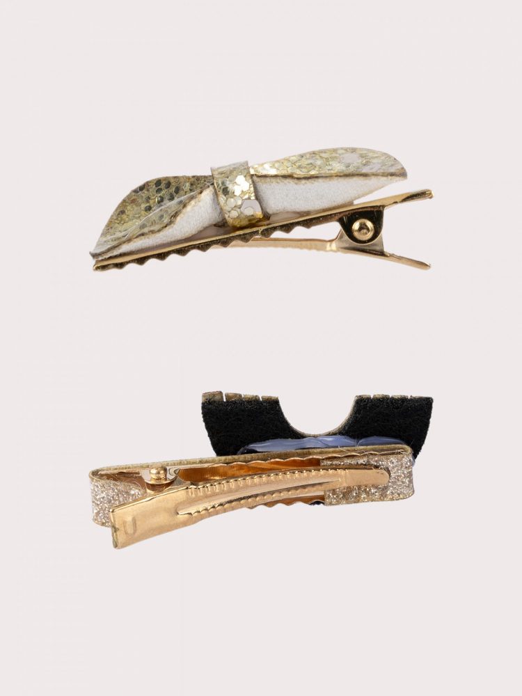 Pack of 4 gold hair clips for girls - Du pareil Au Meme