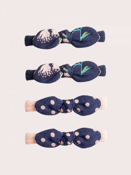 Pack of 4 navy elastics for girls - Du pareil Au Meme