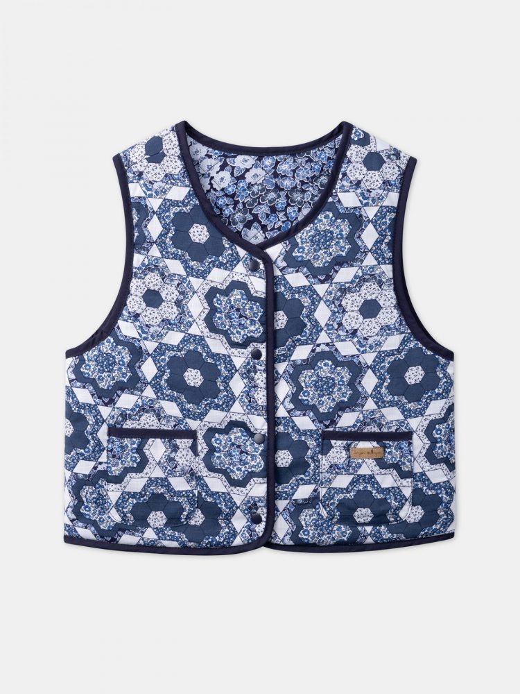 Reversible Blue Girls Sleeveless Vest - Sergent Major