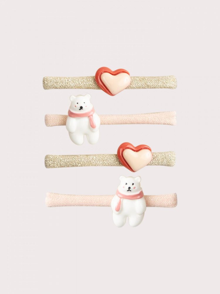 Set of 4 Little Bear Elastics for Girls - Du pareil Au Meme