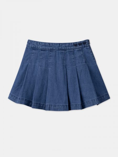 Stylish Pleated Girls Denim Skirt - Sergent Major