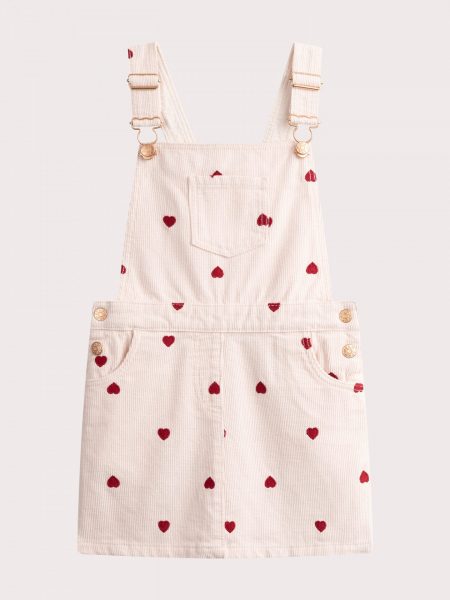 Velvet dress with hearts for girls - Du pareil Au Meme