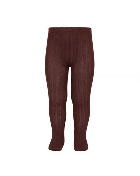 Dark Red Girls Rib Tights - Cóndor