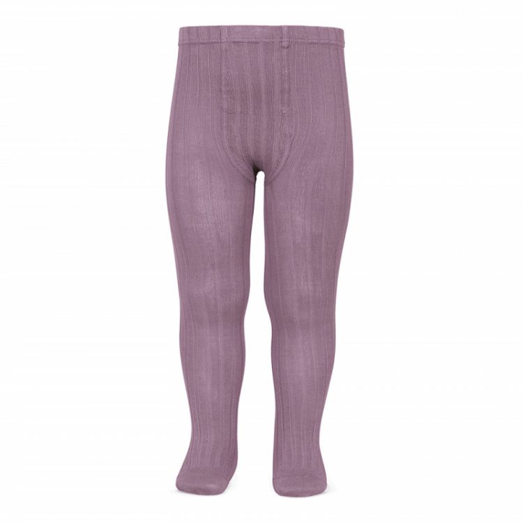 Girls' Basic Rib Tights in cassis - Cóndor