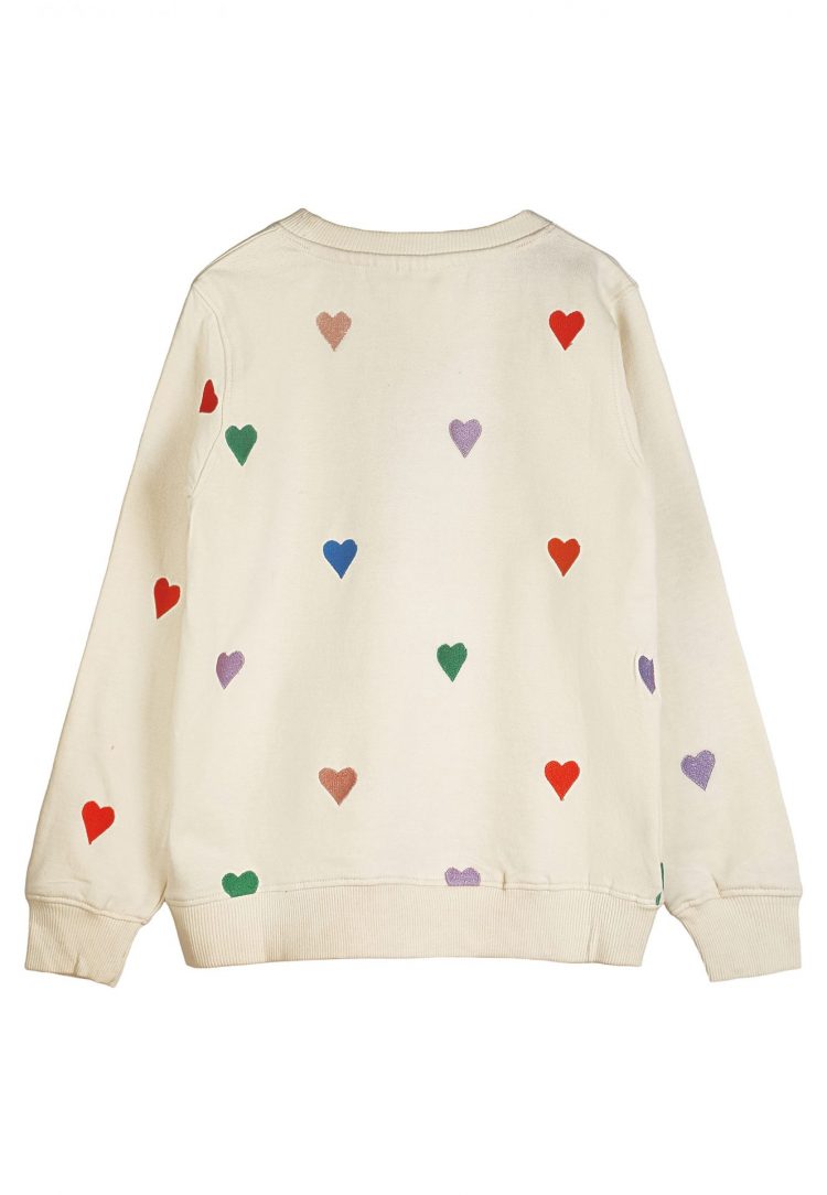 Girls` white sweatshirt with hearts - The New