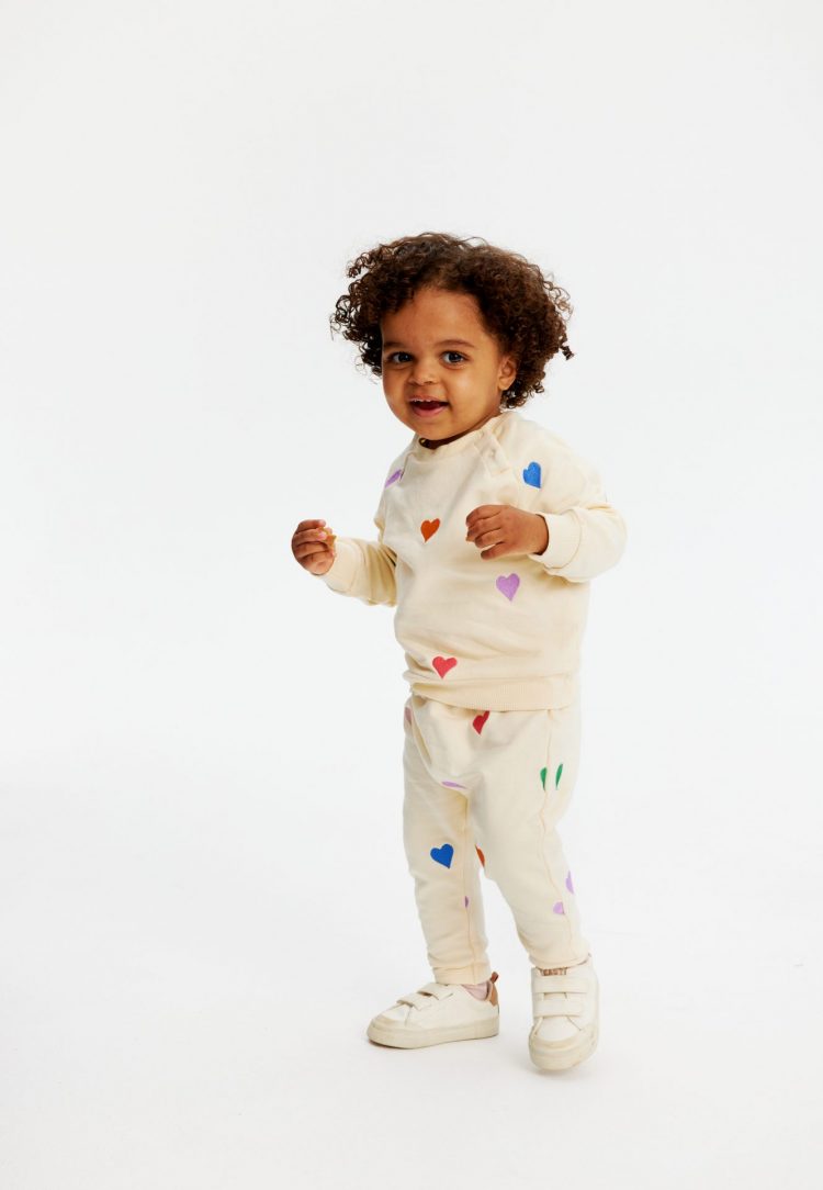 White baby harem pants with hearts - The New