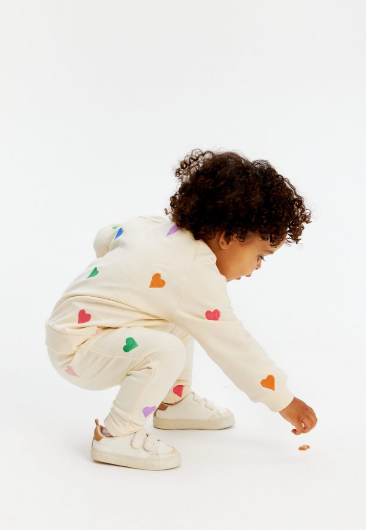 White baby harem pants with hearts - The New