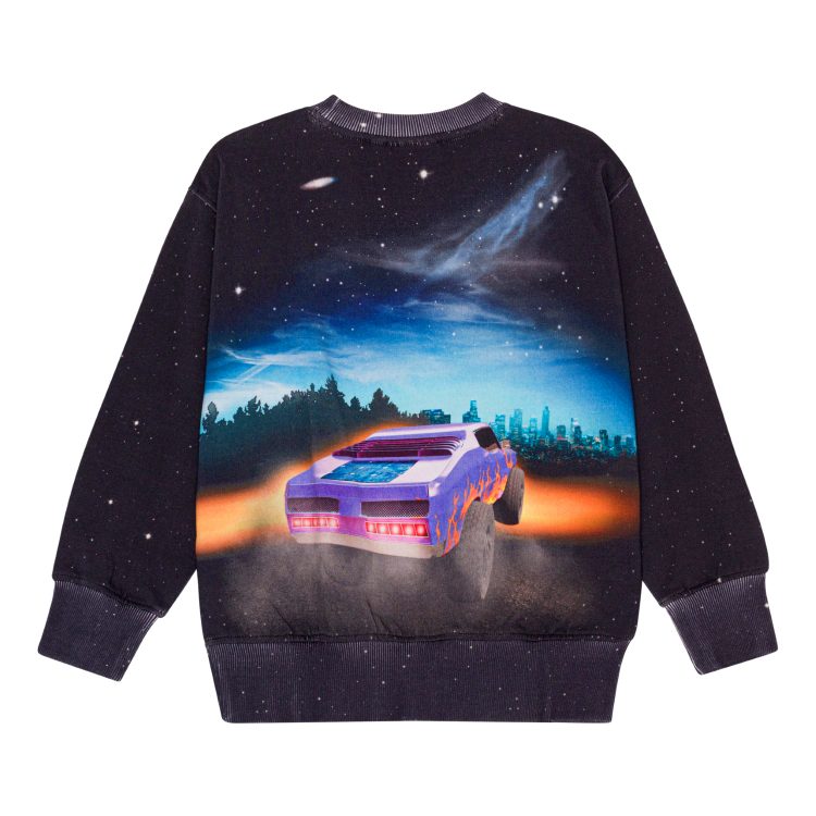 Boys black sweatshirt with a flame car - MOLO