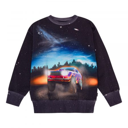 Boys black sweatshirt with a flame car - MOLO