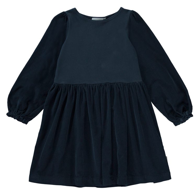 Girls knee length dress in navy sky - MOLO