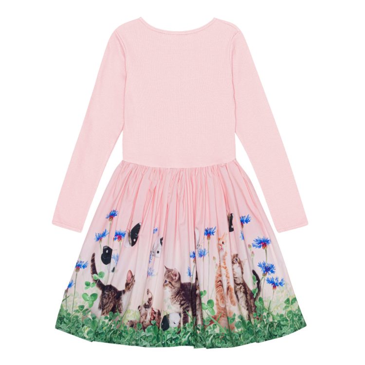 Light pink girls dress with kittens - MOLO