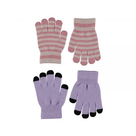 Light purple and rose knit gloves - MOLO