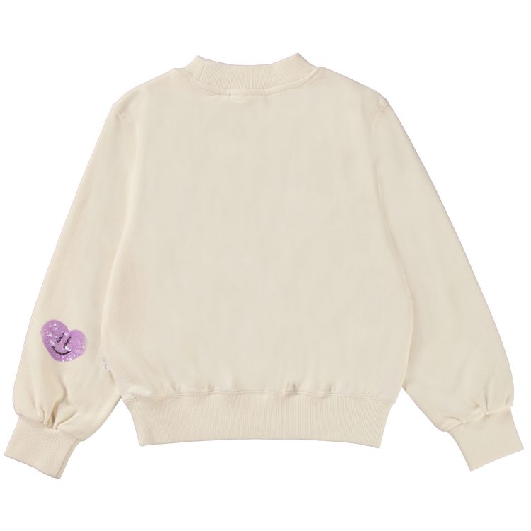 Off-white sweatshirt with sequins hearts - MOLO